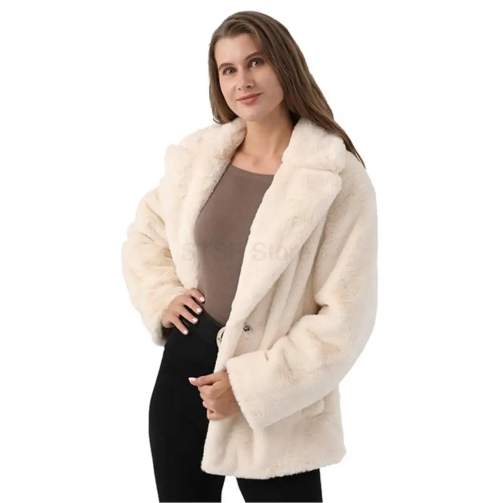 Winter Warm Women's Natural Fur Coats Fashion Designer Fluffy Thermal Parka Coat Real Fur Soft Pure Color Teddy Fur Coat