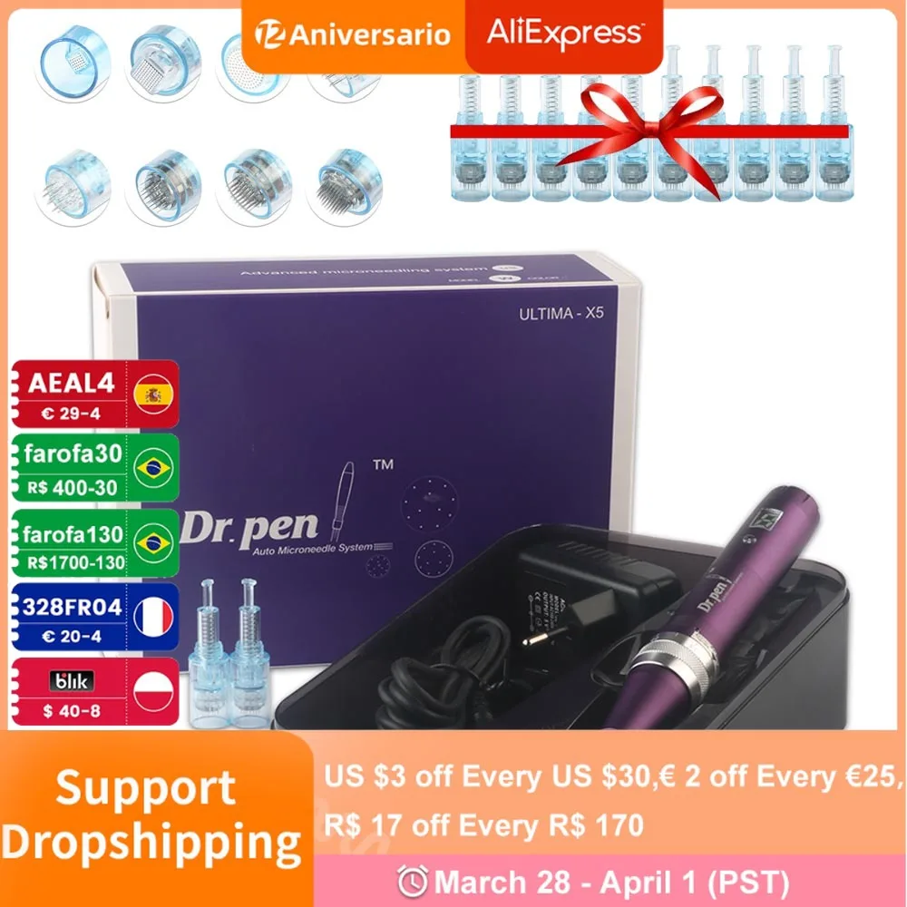 

Профессиональная беспроводная ручка Dermapen для подтяжки электромезотерапии с 12 шт Dr Pen X5 нанокартридж для подтяжки МТС аппарат для мезотерап...