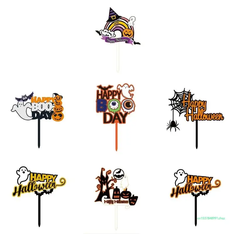 

Halloween Themed Cake Toppers Cocktail Decorations Cupcake Kids Gift Supplies