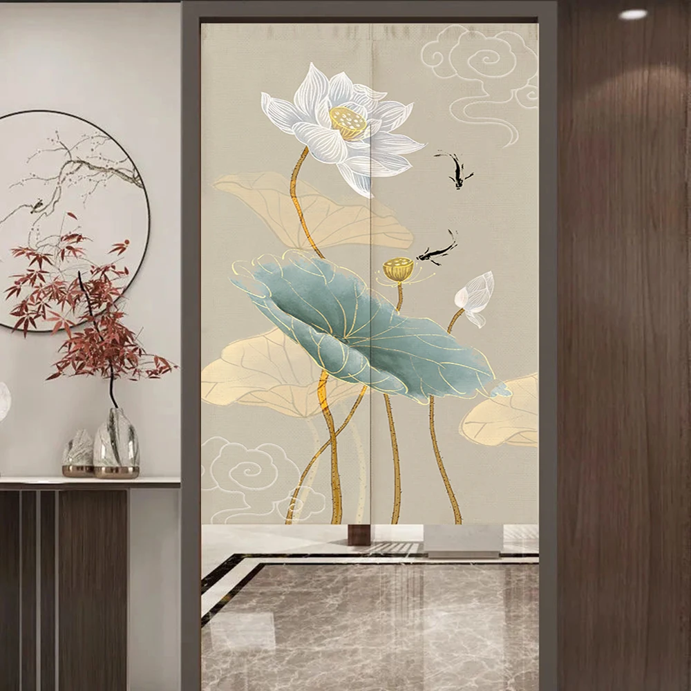 

Штора-перегородка из льна, китайский стиль