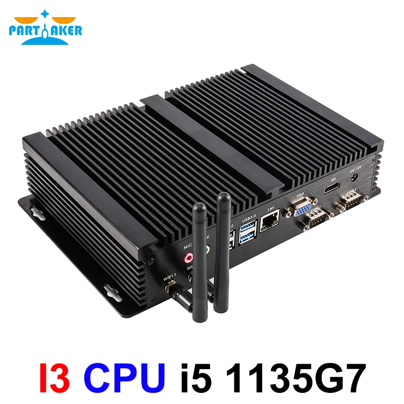 Industrial Mini PC Computer Intel Core i5 1135G7 Desktop PC Win 10 2*DDR4 M.2 NVMe+Msata+2.5''SATA 4K HTPC Nettop HDMI VGA WiFi