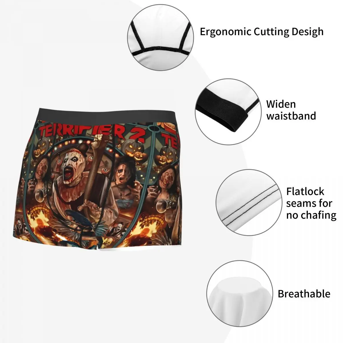 Мужские боксеры зеленые страшные дышащие мужские трусы