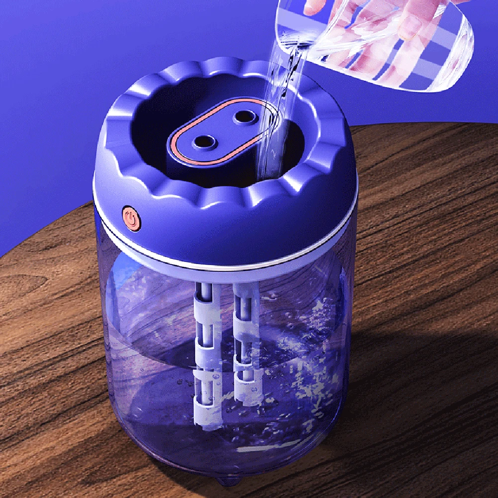 

1800ML Electric Humidifier Offers Double Spray Mode Color Changing Lights Silent Operation and Automatic Power Off for Safe Use