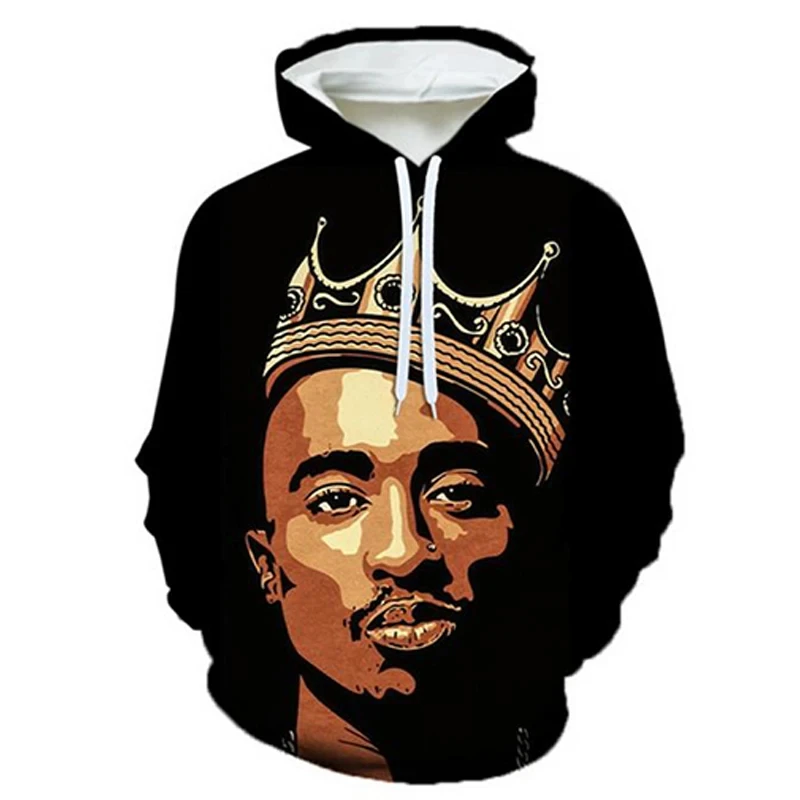 

Rapper Rock Singer Tupac Hoodies Men Women Fashion Casual Sweatshirts Unisex Cool Hip Hop Harajuku Streetwear Oversized Sudadera