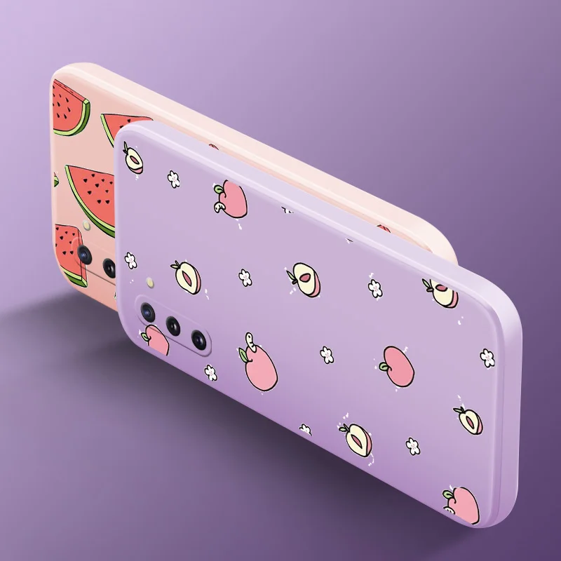

Cartoon Cute For Samsung Note10 Note20 Note 8 9 Ultra Plus Case Straight Side Silicone Liquid Soft Shell For Samsung Note8 Case