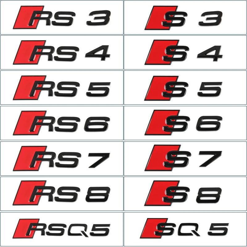 3d ABS хромированный черный логотип Автомобильная Эмблема багажника значок для Audi