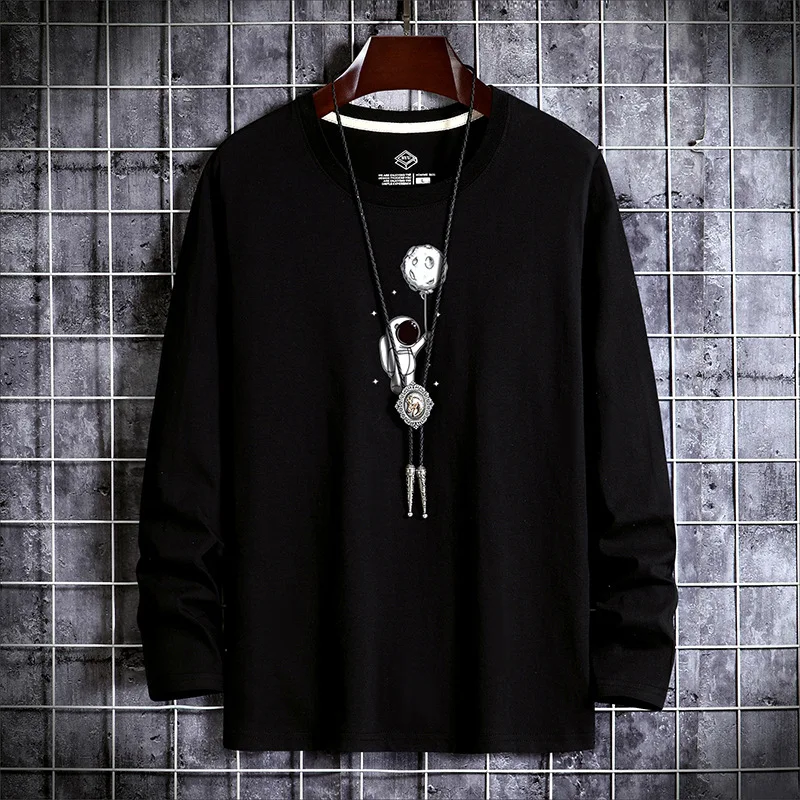 

Футболка мужская оверсайз, модный топ в стиле Харадзюку, с принтом космический Explorer, Повседневная Уличная одежда, 6XL, осень