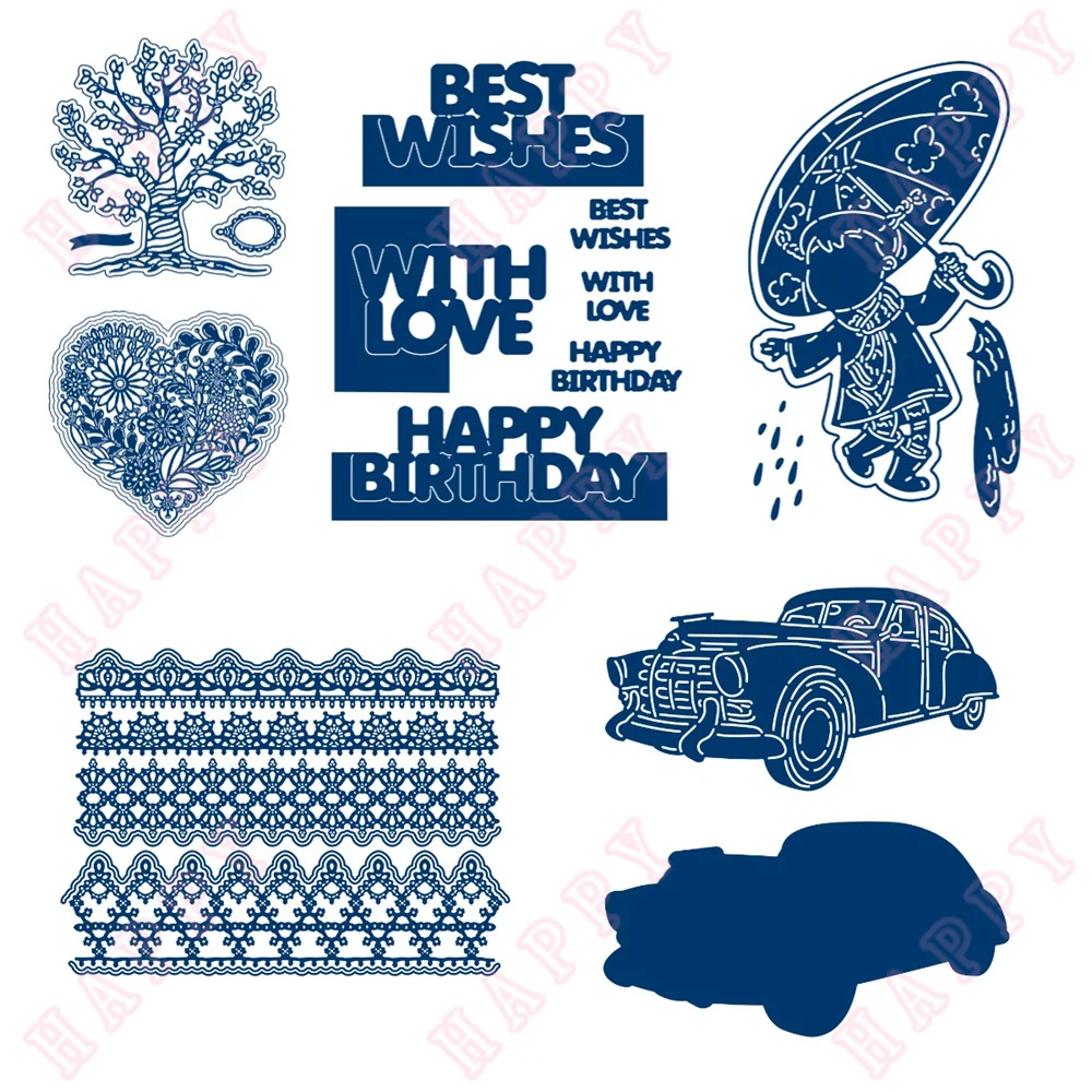 

Metal Cutting Dies Tree Umbrella Trolley DIY Scrapbooking Paper Diary Decoration Manual Handmade For 2022 Embossing Template New