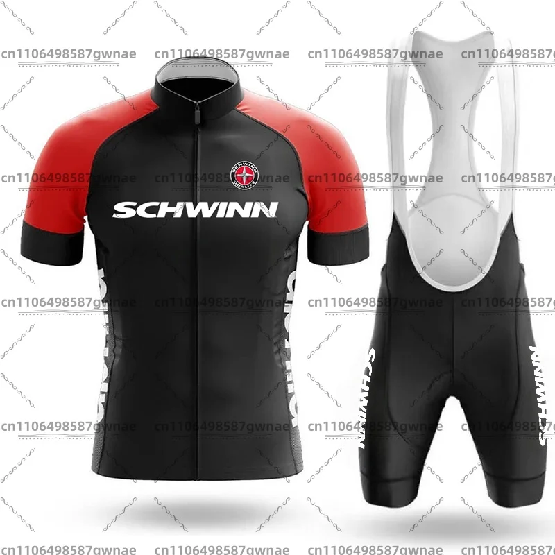 Фото Летний велосипедный трикотаж Schwinn, мужские шорты для шоссейного велоспорта, велосипедный костюм с короткими рукавами, три кармана со светоотражающими полосками №4
