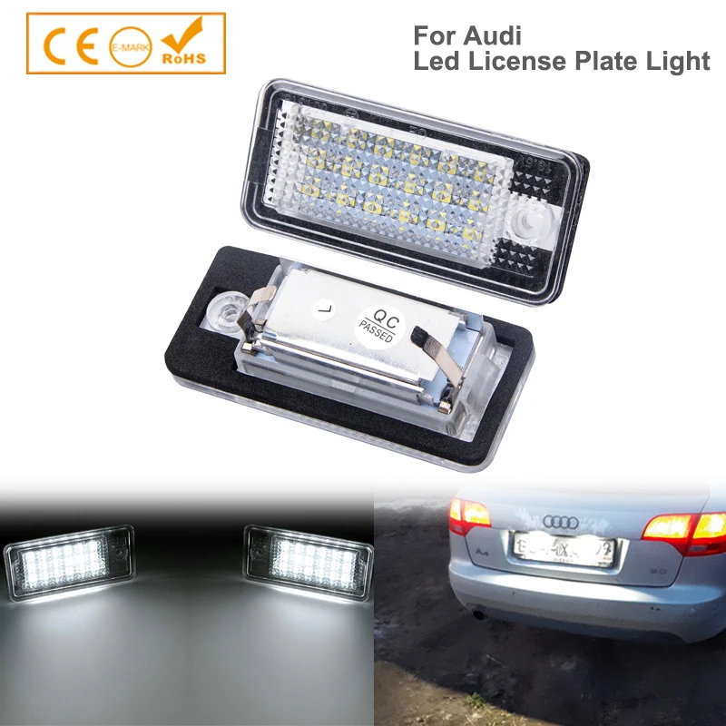 

1 Pair SMD 6000k LED License Number Plate Light Lamp For Audi A3 8P S3 A4 B6 B7 A6 S6 A8 Q7 8E0807430A