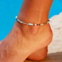 european and american simple fashion new products bohemian style beach anklet personality contrast color beaded jewelry