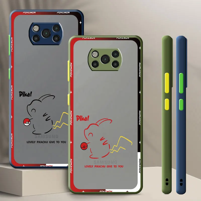 

Задний жесткий чехол для телефона из поликарбоната для Xiaomi Poco X4 Pro M3 M4 C40 X3 NFC F3 F4 GT M5s Pokemon Pikachu cool Cover