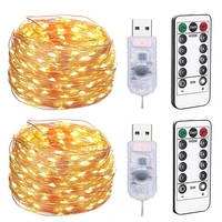 usb led garland fairy string light with remote control 5m 10m 20m christmas festival wedding outdoor decoration lamp lights