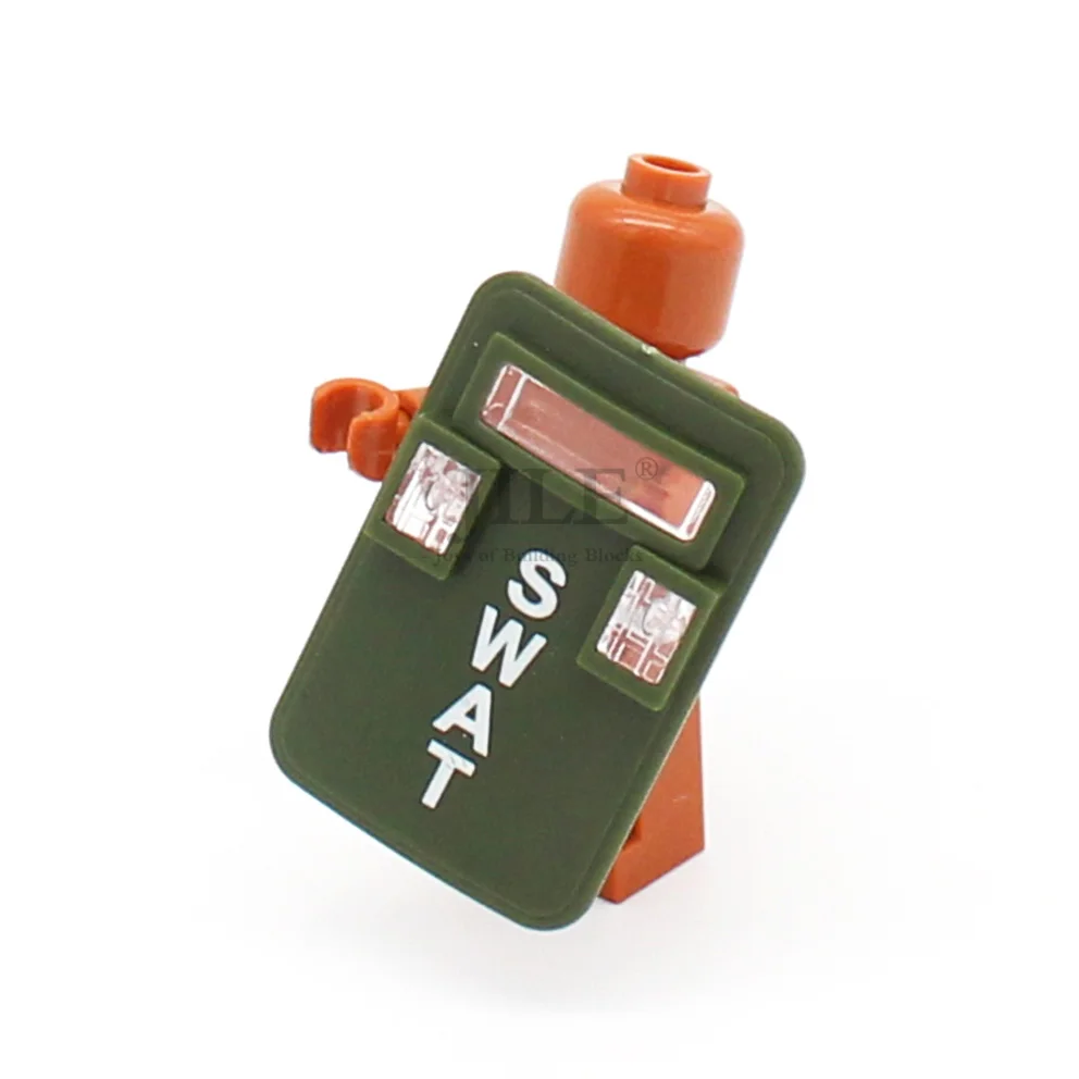 10pcs MOC SWAT Military Police Soldier War Weapon Riot Shield DIY Building Blocks Bricks Compatible with Figures Accessories - купить по