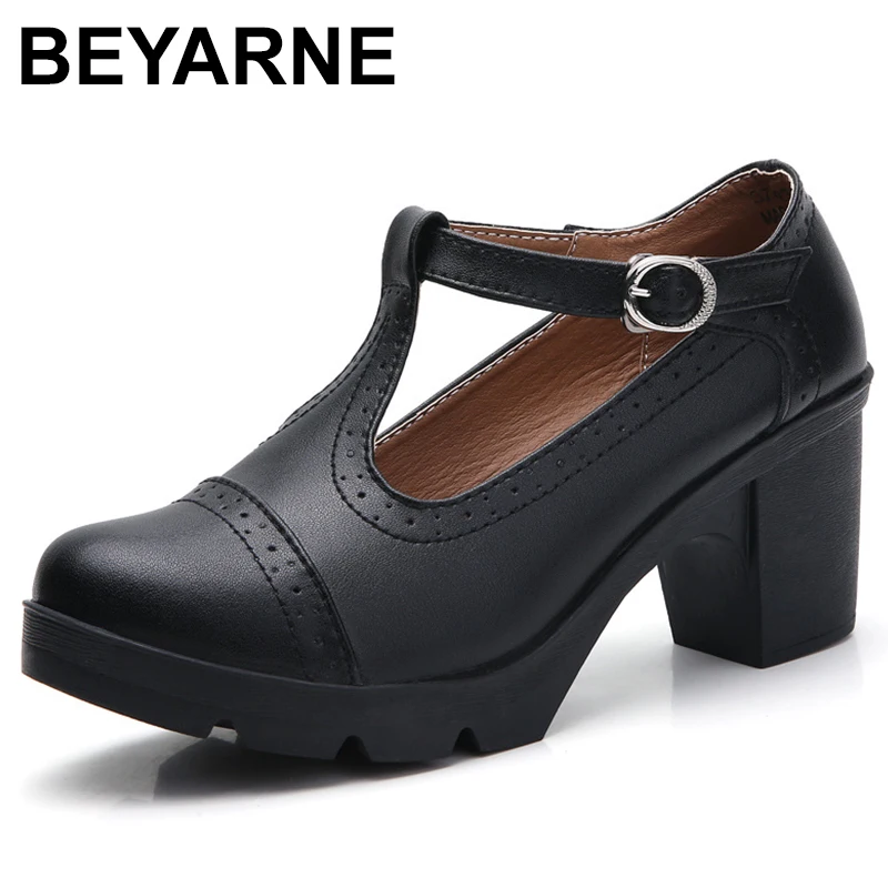 

Новинка, женская обувь из лакированной кожи на толстом высоком каблуке, школьная обувь, винтажные Туфли-оксфорды с пряжкой и круглым носком для женщин, женская обувь