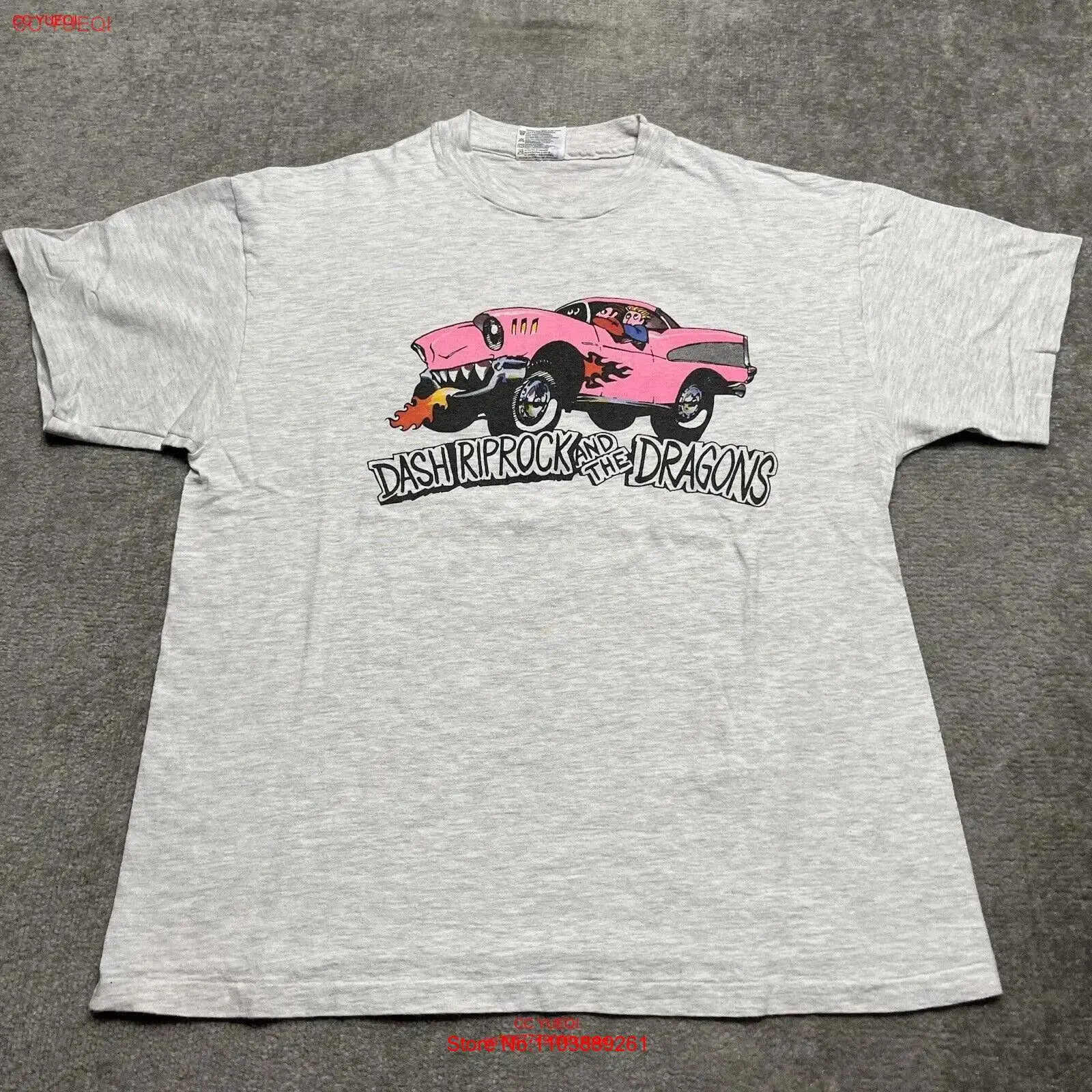 Винтажная Футболка Dash Riprock с драконами Мужская футболка большой группой Music 90-х