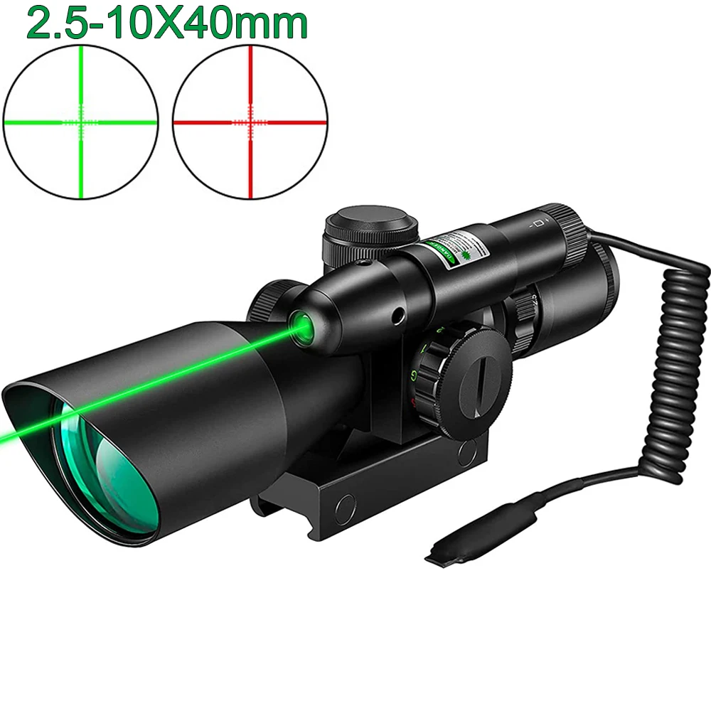 

Прицел для винтовки лазерный зеленый, 2,5-10x40 мм