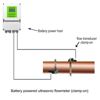 battery supply ultrasonic flowmeter tds 100f1w wall mounted digital liquid flow meter s2 m2 l2 sensor dn15mm 6000