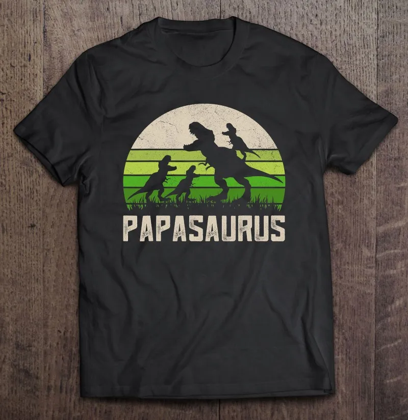 

Мужская забавная футболка с дедушкой из 3 детей, с динозавром папазавром, Мужская одежда, мужская рубашка, футболка оверсайз, гранж