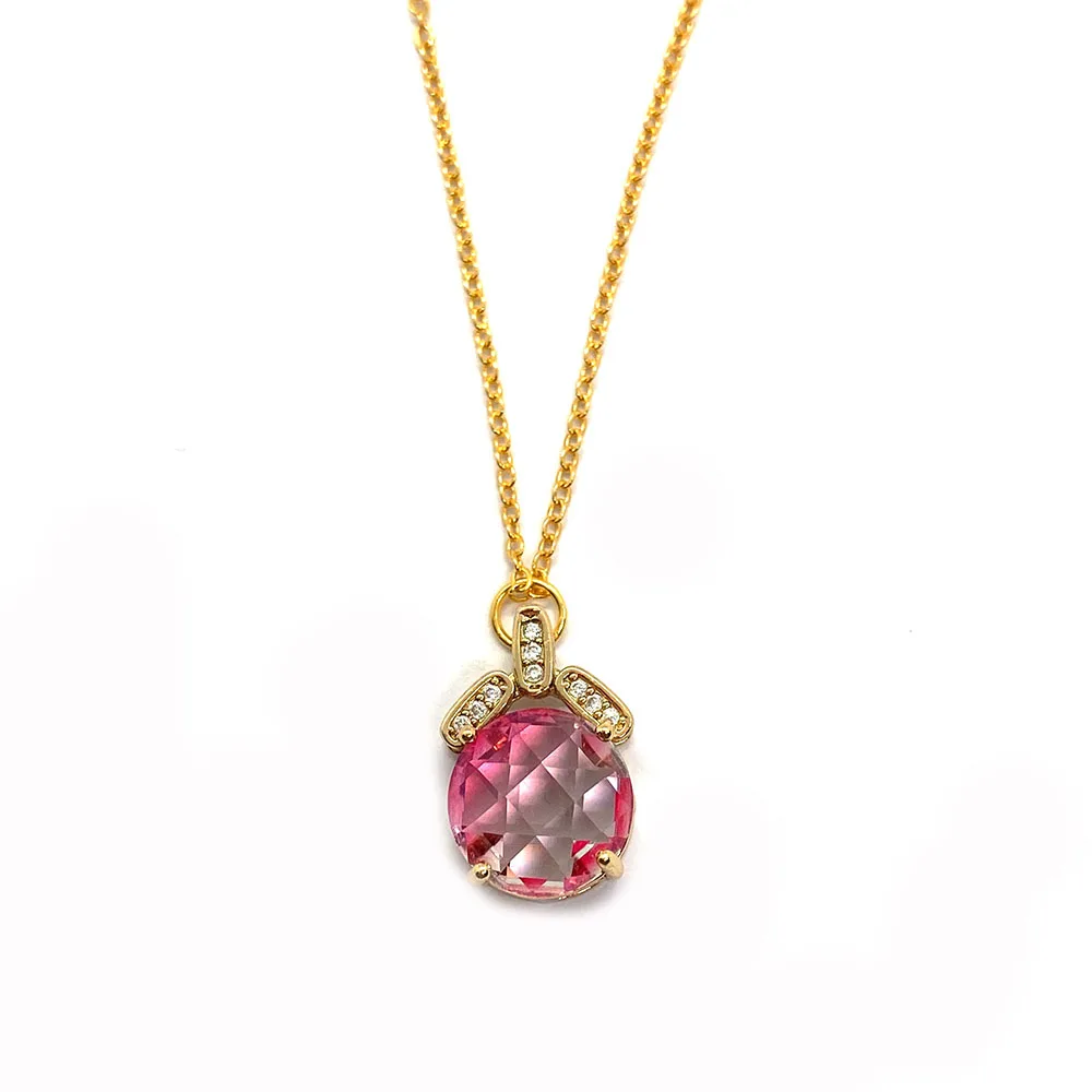 

Exquisite Natural Stone Faceted Round Crystal Pendant 13x19mm Charm Jewelry Men and Women DIY Handmade Jewelry Necklace