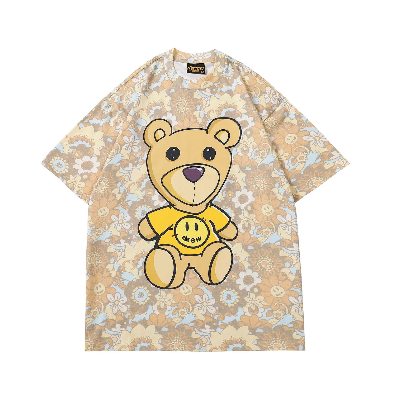 

Drew House T-shirts Men Women Summer New Men's Smiley Sun Flower Short Sleeve O-Neck T-Shirt TShirt Streetwear Tops Tee TShirts