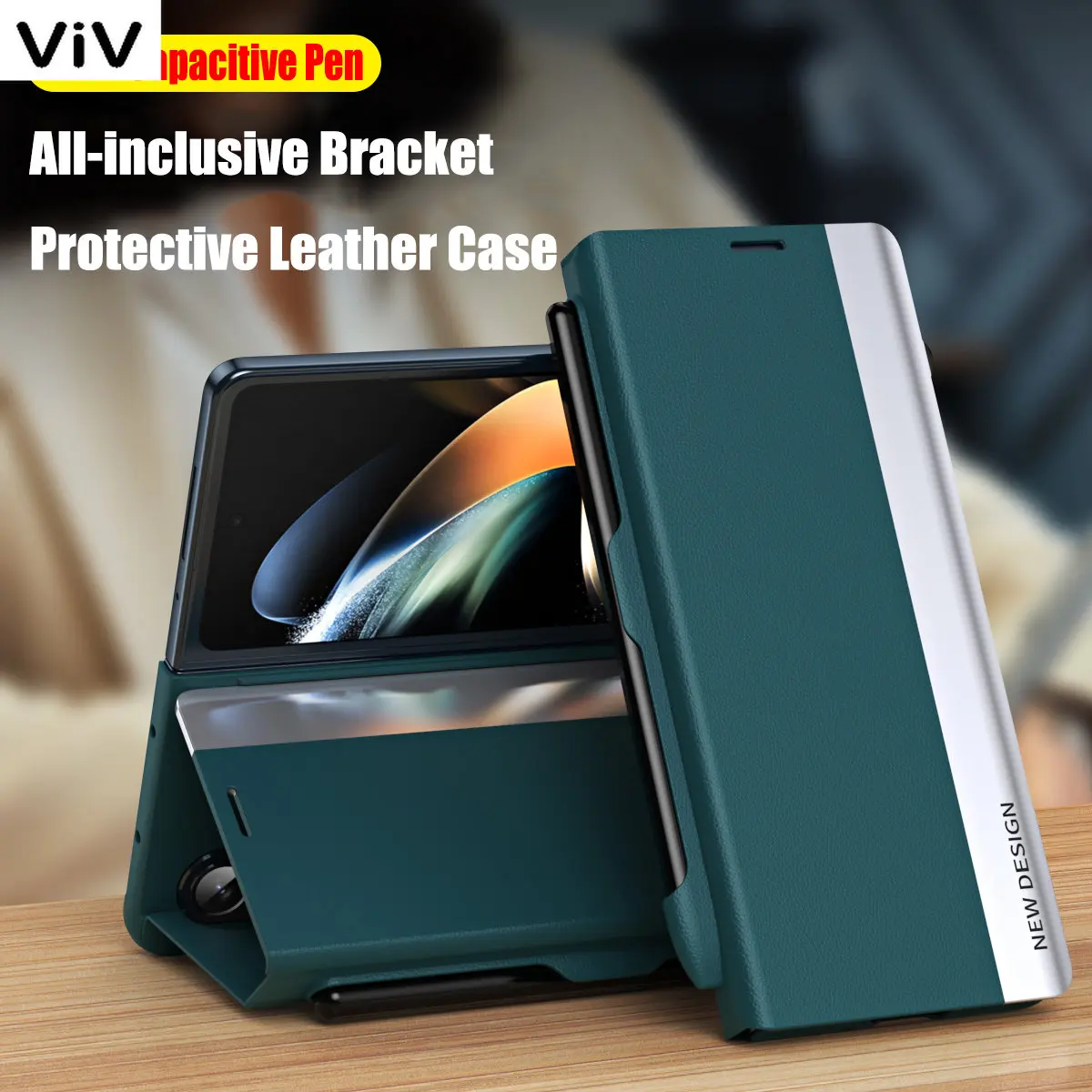 

Ultra-thin With S Pen Bracket Protection Cover For Samsung Galaxy Z Fold 4 3 5G Case Leather Shockproof Phone Case Coque Fundas