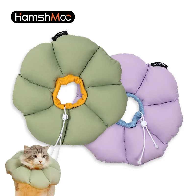 

HamshMoc Creative Flower Cat Collar Soft Adjustable Pet Anti-licking Headgear Comfortable Waterproof Protect Neck for Small Pets