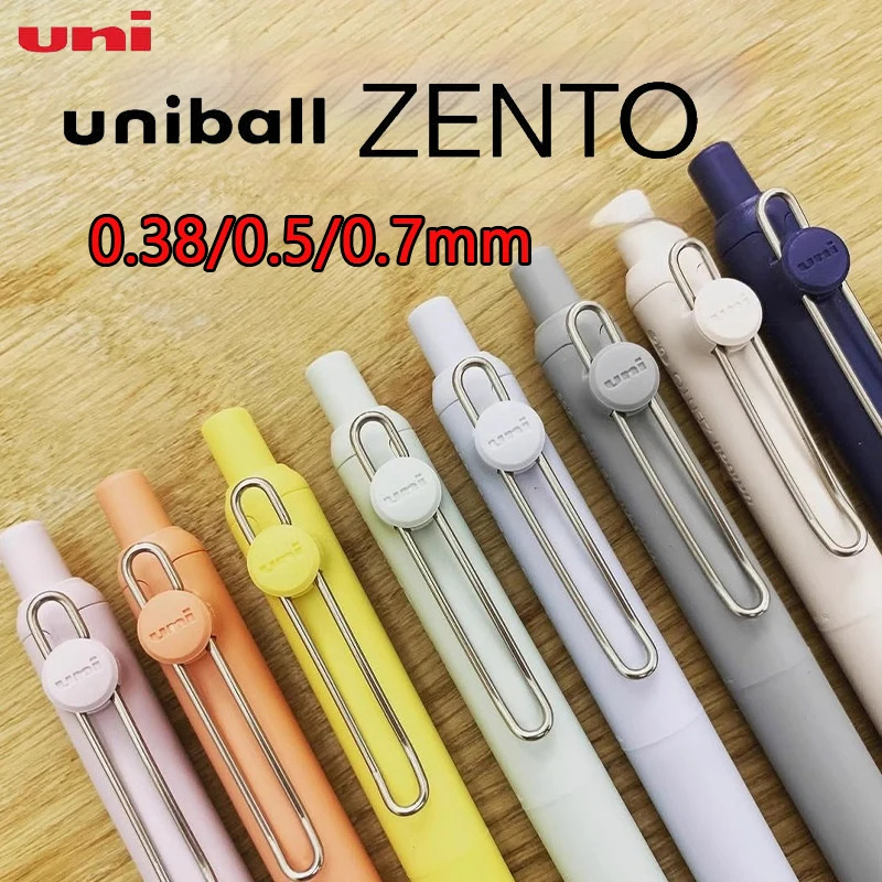 Фото Японская канцелярская ручка Uni Uniball Zento, выдвижная гелевая ручка-роллер 0.3/0.5/0.7 мм, черные/синие/красные чернила, плавное письмо, быстросохнущие чернила №1