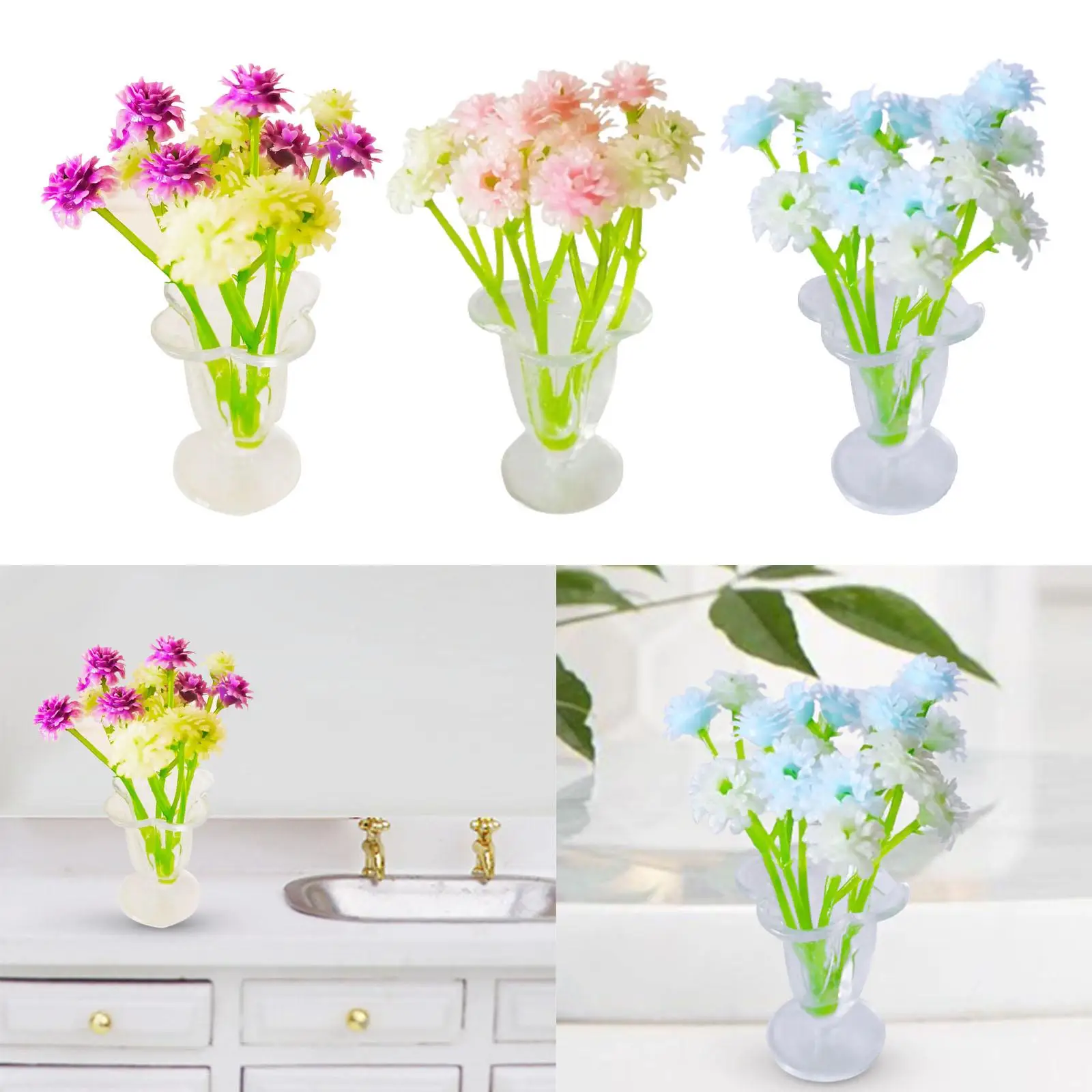 1/12 цветы с вазой модель сказочного сада кукольный домик цветочное украшение в