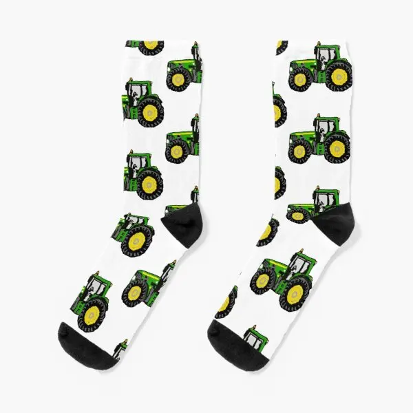 

Tractor Crew Socks Black Short Pattern Cartoon Comfortable Funny Girls Cute Sports Winter Ladies Cotton Breathable Unisex Mens