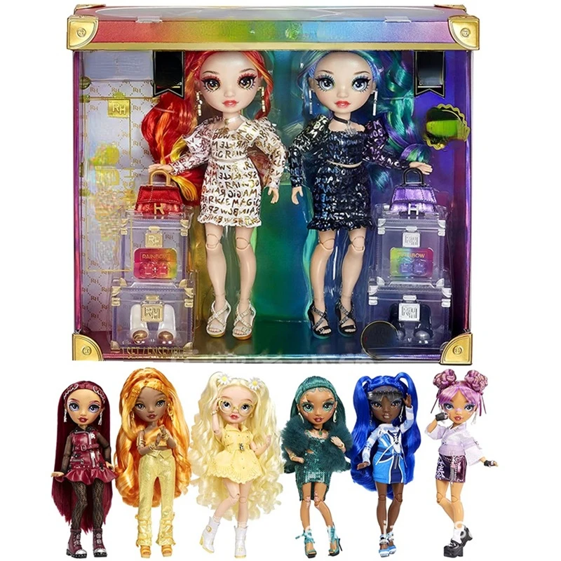 Mm Doll Fashion Rainbow High School Sister Rainbo Dressing Slime Rock Toy Model Children's Gift Anime Firgure
