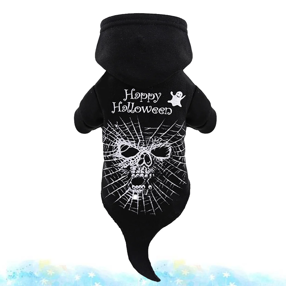 Костюм с капюшоном черепом и ужасом для домашних животных забавная одежда