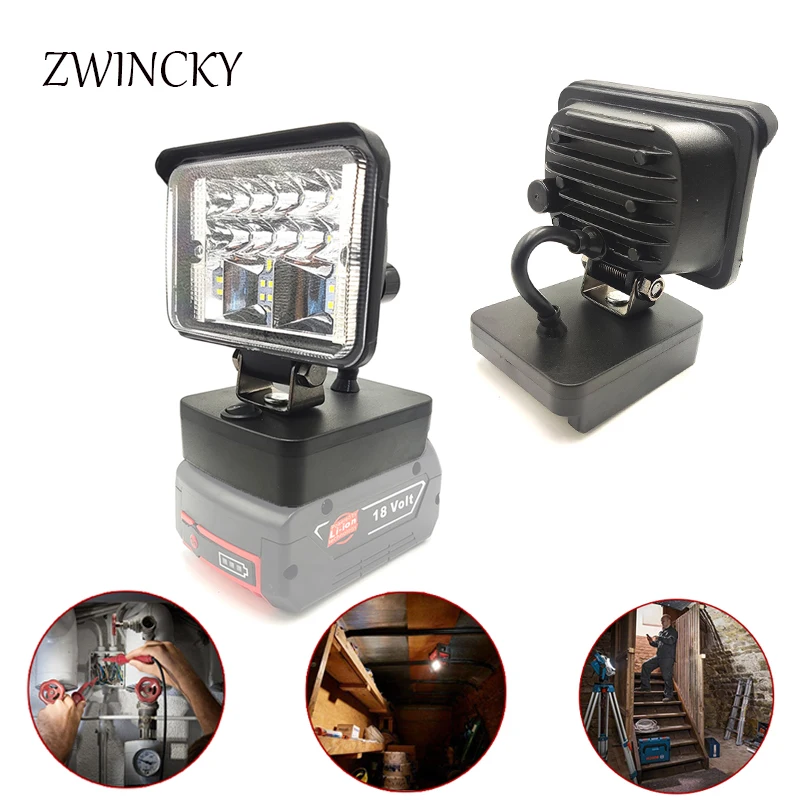 

DIY LED Work Light for Bosch 18V Li-ion Battery BAT622 BAT609 BAT618G Cordless Flashlight Switch Control Camping Light Spotlight