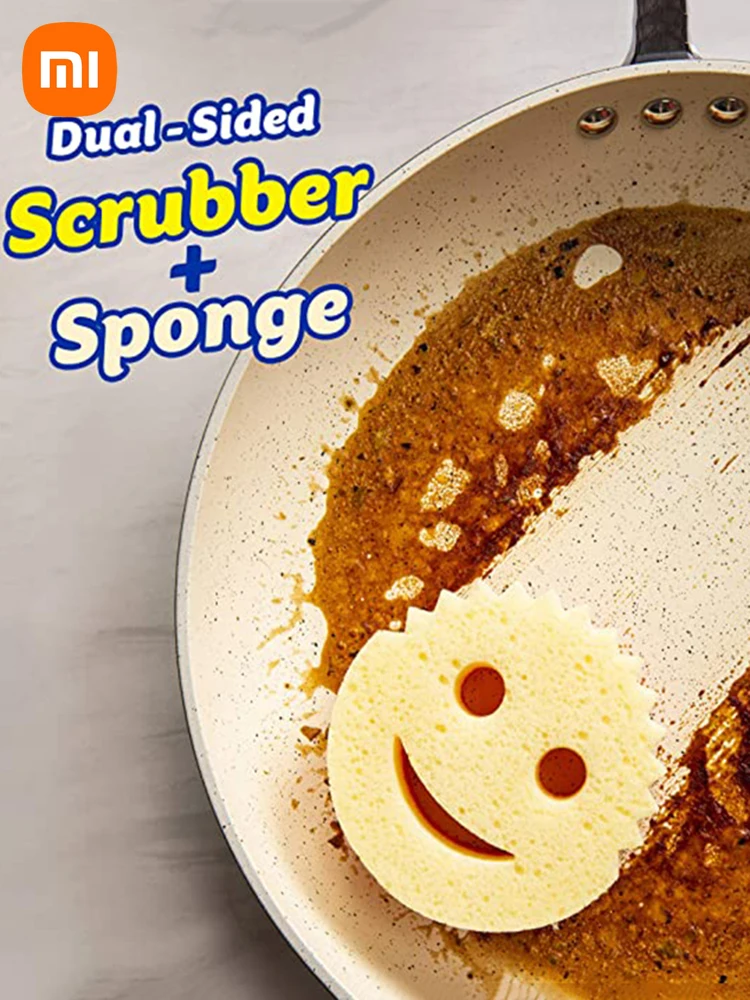 

Смайлик, волшебная губка для мытья посуды Xiaomi, масляный абсорбирующий чистящий коврик, бытовая кухонная утварь, инструмент для чистки ванно...