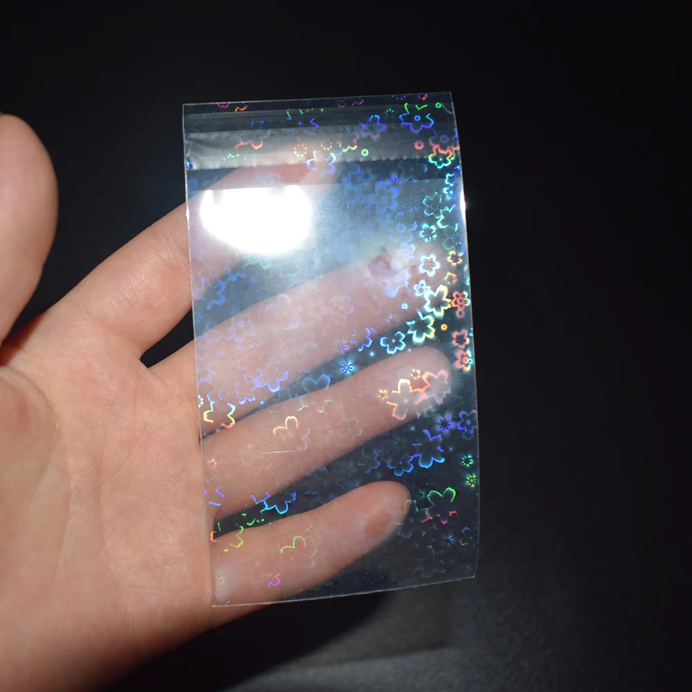 100pcs/lot Flower Small Cards Transparent Laser Clear Sleeves YGO MTG TCG Korea Idol Photo Protector Trading Shield Cover |