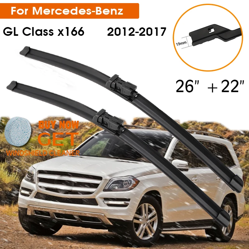 Car For Mercedes-Benz GL Class x166 2012-2017 Windshield Rubber Silicon Refill Front Window Wiper 26"+22" LHD RHD Accessories