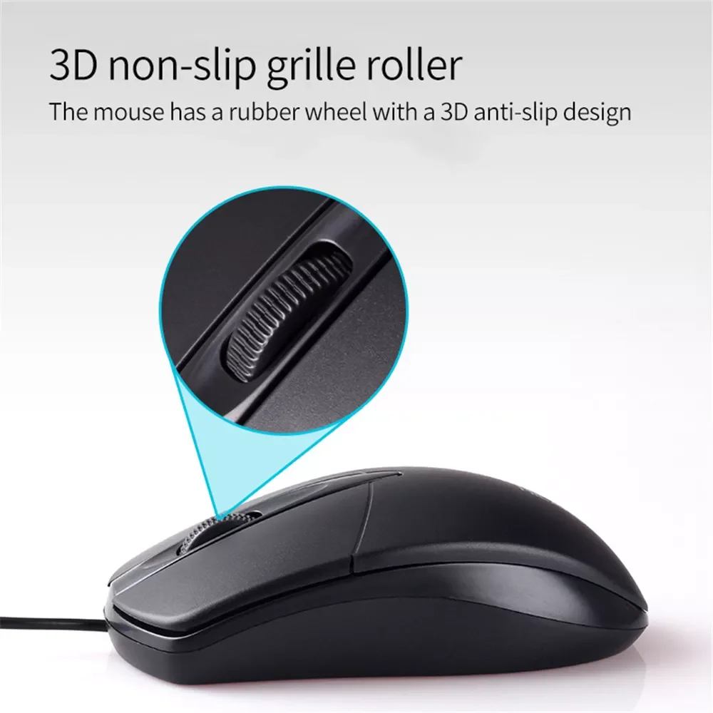 

Kebidu Wired Gaming Mouse Mice 1000 DPI Optical 3 Buttons USB Wired Silent Mute Mouse For Laptop PC Gamer Business Office