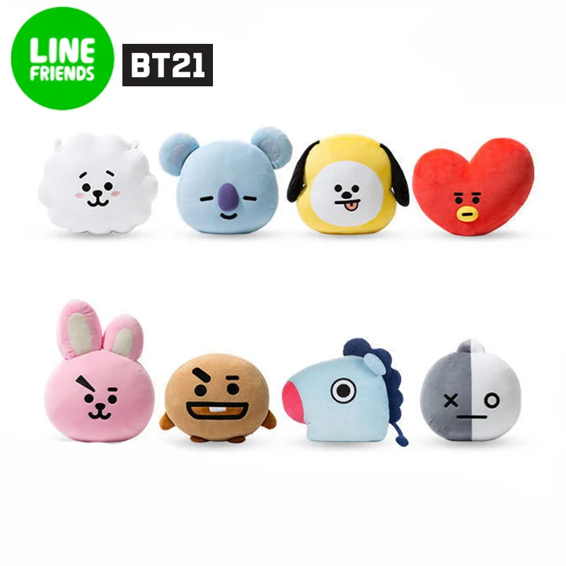 

Линия друзья аниме Bt21 Kawaii Мультфильм мини высокое качество плюшевая подушка для лица симпатичная мягкая подушка Товары для дома Рождествен...