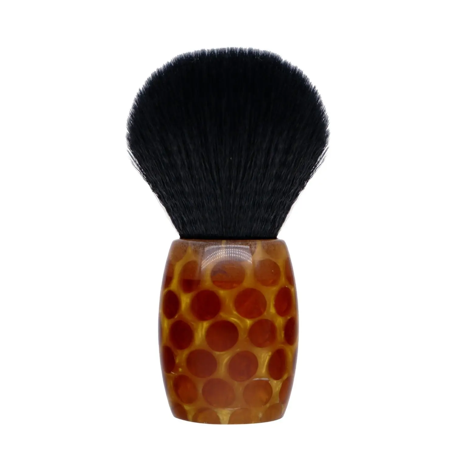 Boti Beard Brush Bulb Shape Black Synthetic Hair Knot with Honey Nest Shaving Handle Men's Beard Clean Tools for Wet Shave