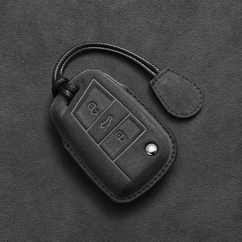 

Suede Leather Car Key Case For VW Volkswagen Golf 7 MK7 Tiguan MK2 for Seat Ateca Leon FR 2 Ibiza Skoda Octavia Keyless