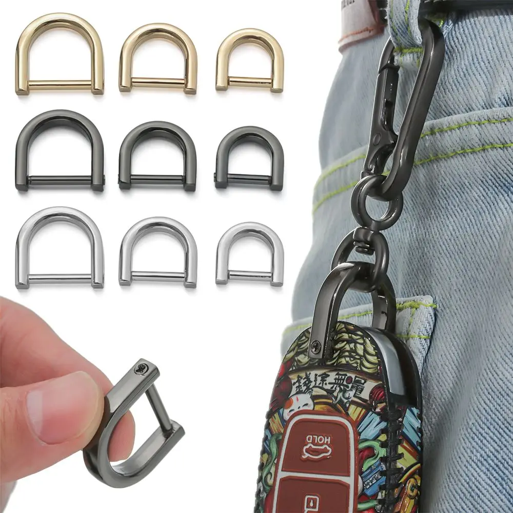 

DIY Detachable Shoulder Webbing Buckle Bag Strap Accessories Leather Craft D Ring Buckle Clasp Open Screw