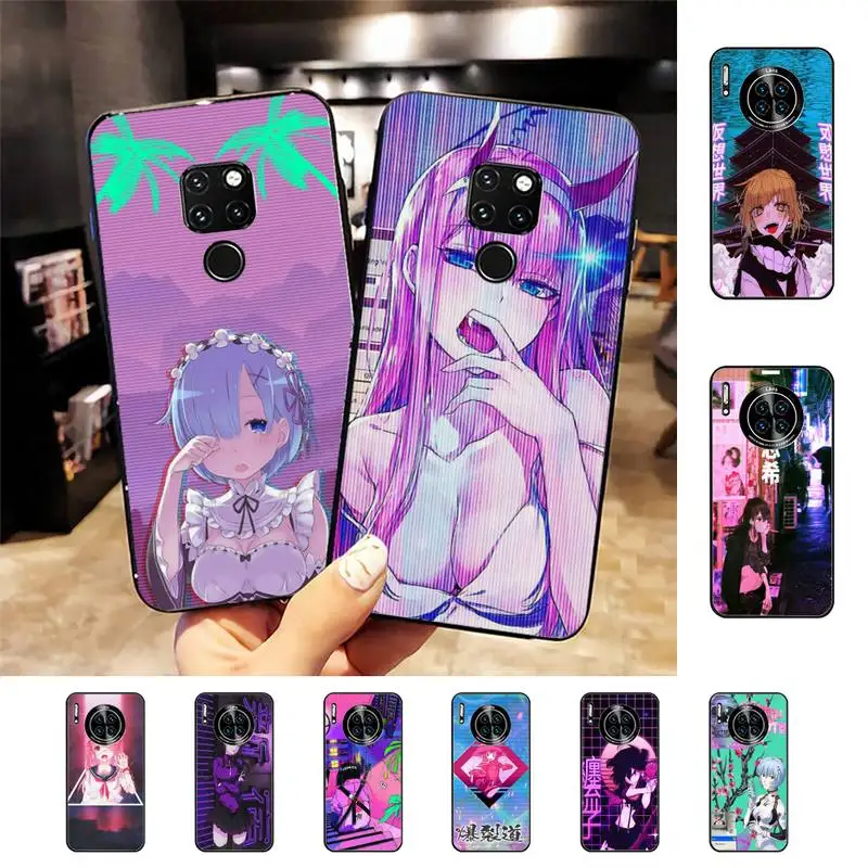 

Vaporwave Glitch Anime girl Phone Case For Huawei Nova 3I 3E mate 20lite 20Pro 10lite Luxury funda case