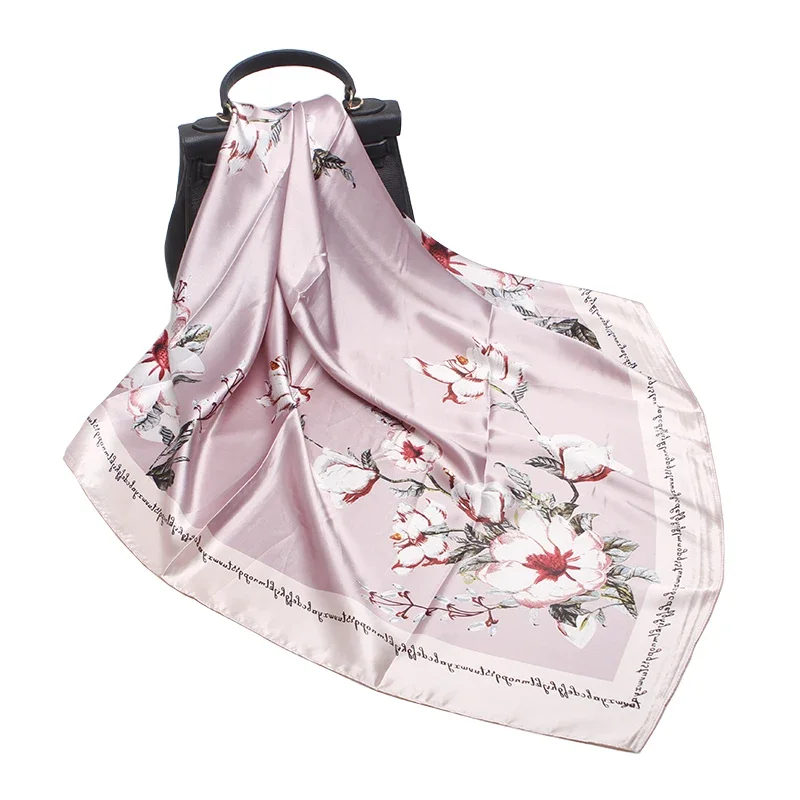 Модные шарфы для женщин шаль с цветочным принтом искусственный шелк женский