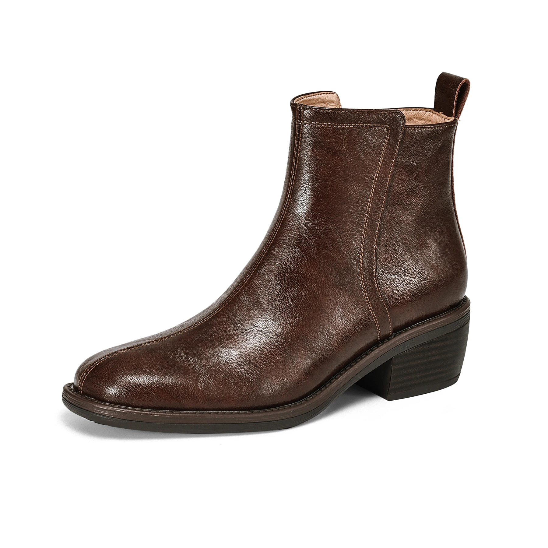 Женские ботильоны на молнии с круглым носком