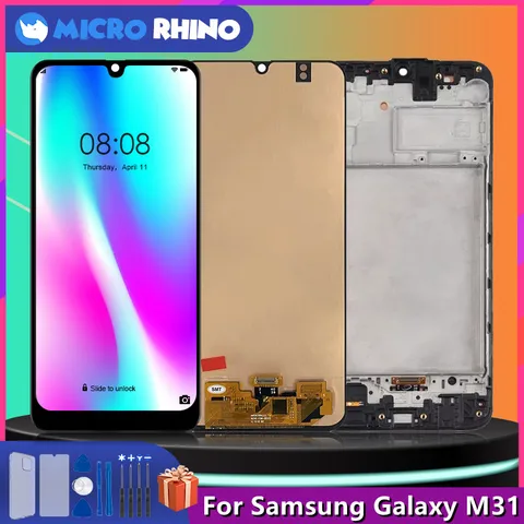 100% Новый OLED ЖК-дисплей для Samsung Galaxy M31 M315F M315FDS M315FDSN сенсорный экран дигитайзер в сборе запасная часть с подарком
