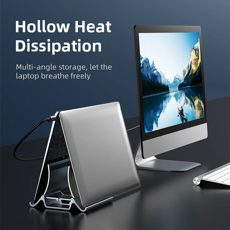 

Free shippingFree shipping Vertical Laptop Stand Automatically Shrink Space-Saving Tablet Stand for MacBook Surface iPad Mobile