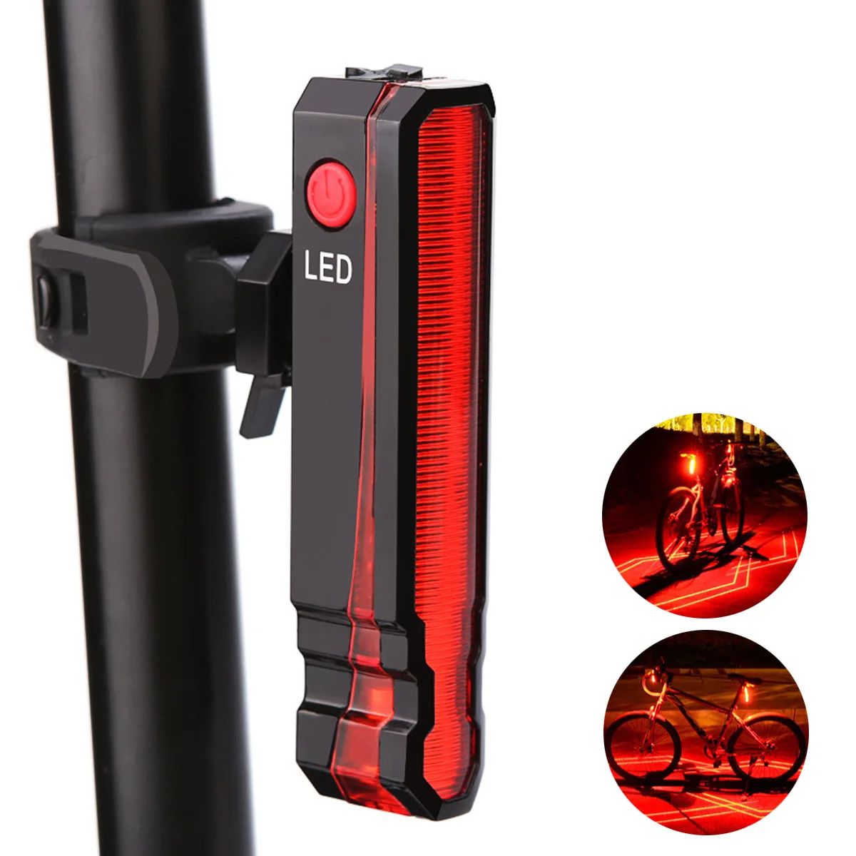 Bike Front Rear Cycling Lighting Laser Lights USB Rechargeable Bicycle Flashlight Lamp Set Taillight