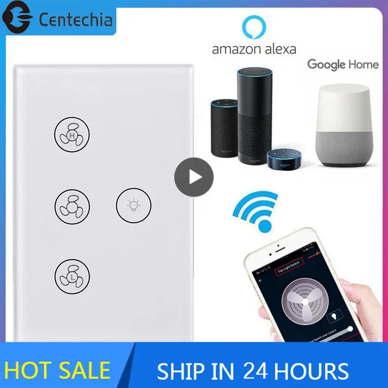 

Tuya Fan Lamp Switch Wifi Ceiling Fan Speed Controller Light Switch On/off Tuya Smart Life APP Remote Alexa Google Voice Control