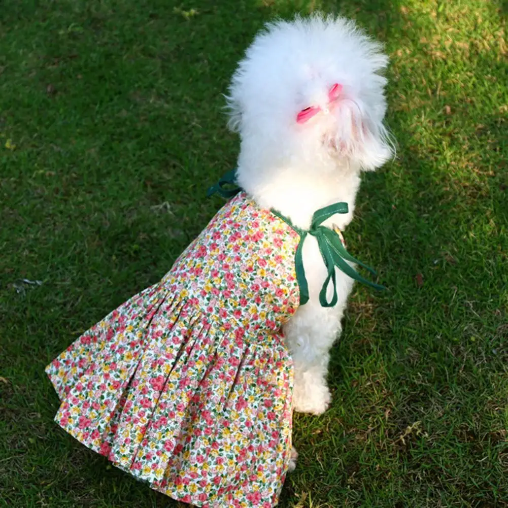 

Dog Skirt Stylish Lace Floral Print Puppy Dog Skirt Pet Vest Shirt for Outdoor Dog Dress Pet Dress