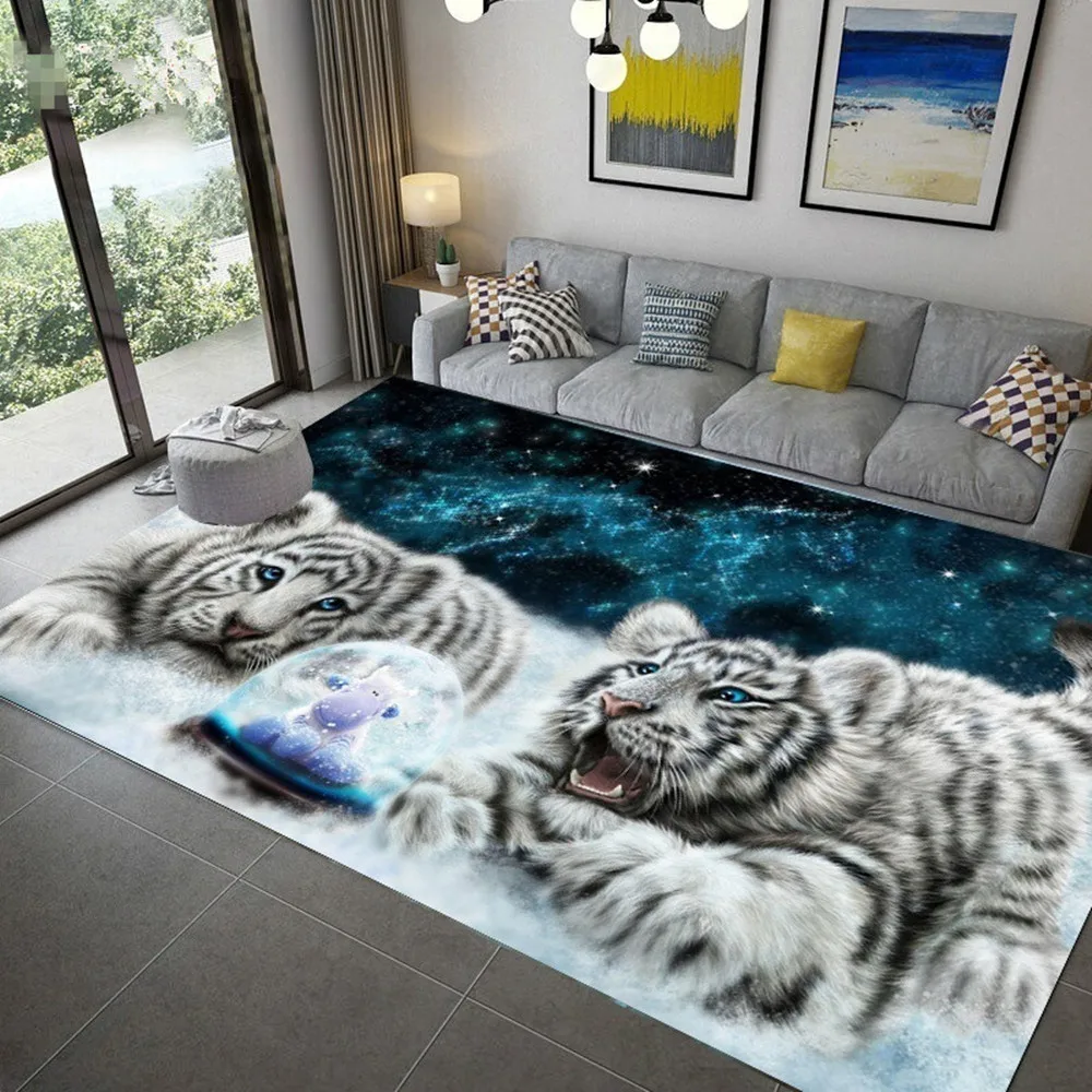 

Leopard Tiger Lion Cat Anti-Slip Carpet Home Decor Carpet Living Room Bedroom Carpet